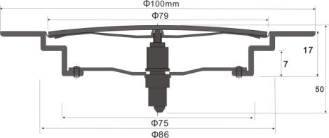 SZ106-10R Ø 100mm Fontana tonda da cucina in acciaio inox piletta click clack con cartuccia pop-up in ottone